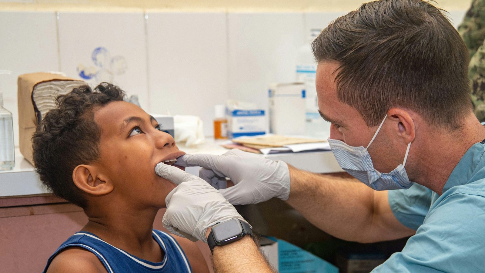 Family dentist in Avon, IN examining a child during a dental checkup