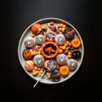 Plate of Halloween candy, tips from a kids dentist in Avon, IN